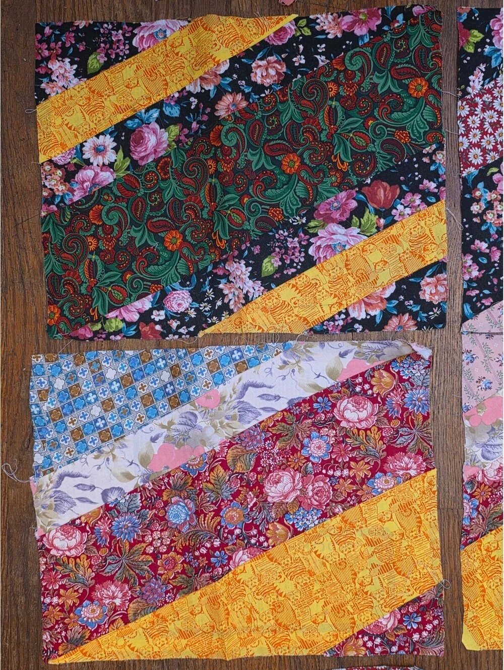 Vintage 1990s Handmade Quilt Blocks Lot 9 Pc 16x12 Laurel Burch OOP Cat